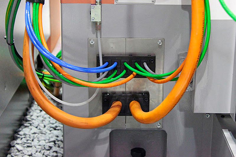 Cable entry strain relief machine tools