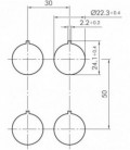 Interruptor selector de maneta JRMSTA, rasante, IP65, taladro Ø 22, Serie RONDEX JUWEL