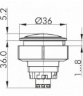 Indicador luminoso KRJML_230R_G, rasante, IP65, taladro Ø 30, Serie KOMBITAST R JUWEL