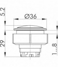 Indicador luminoso KRJVAL_24R_G, rasante, IP65, taladro Ø 30, Inox, Serie KOMBITAST R JUWEL