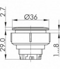 Pulsador KRJVAT, formato rasante, IP69K, taladro Ø 30, Inox, Serie KOMBITAST R JUWEL