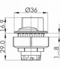 Interruptor selector KRJVAWA, rasante, IP65, taladro Ø 30, Inox, Serie KOMBITAST R JUWEL