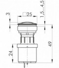 Zumbador OKJNSGL+SGILR-24V, formato rasante, IP65, taladro 23,1x23,1, Serie OKTRON JUWEL