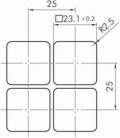 Zumbador OKJNSGL+SGILR-24V, formato rasante, IP65, taladro 23,1x23,1, Serie OKTRON JUWEL