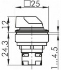 Interruptor selector de maneta OKJSTBLM.., rasante, IP65, taladro 23,1x23,1, Serie OKTRON JUWEL