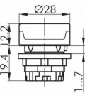 Interruptor selector de maneta RMCSTB, Saliente, IP65, taladro Ø 22, Serie RONDEX-M