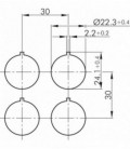 Indicador luminoso RRJL_230R_G, rasante, IP65, taladro Ø 22, Serie RONTRON-R-JUWEL