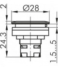 Pulsador luminoso RRJTLRE01, formato rasante, IP65, taladro Ø 22, Serie RONTRON-R-JUWEL