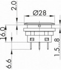 Pulsador SCTLF, formato rasante, IP67, taladro Ø 22, Serie SHORTRON