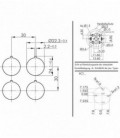 Pulsador SCTLF, formato rasante, IP67, taladro Ø 22, Serie SHORTRON