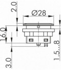 Pulsador luminoso SK_GN_GB, formato rasante, IP67, taladro Ø 22, Serie SHORTRON