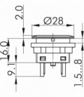 Pulsador STLI, formato rasante, IP67, taladro Ø 22, Serie SHORTRON