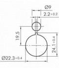 Seta de emergencia QRBLUV, formato Saliente, IP65, taladro Ø 22, Serie E STOP