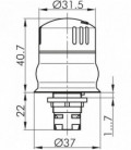 Seta de emergencia RXUVP, formato Saliente, IP69K, taladro Ø 16, Serie E STOP