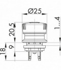 Seta de emergencia YVO, formato rasante, IP65/IP67, taladro Ø 16, Serie MINYTRON