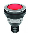 Pulsador industrial luminoso STLI_C005, formato rasante, IP65/IP67, taladro de 22mm con conector M12 integrado. Serie SHORTRON C