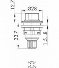 Interruptor selector de maneta SWBII_C009, IP65/IP67, taladro de 22mm con conector M12 integrado. Serie SHORTRON CONNECT, SCHLE