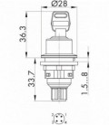 Interruptor selector de maneta con retorno SSSA12II_C009, IP65/IP67, taladro de 22mm con conector M12 integrado. Serie SHORTRON