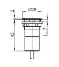 Lector RFID SKS RRJ_RFID_SKS01, formato rasante, IP65/IP69K, taladro de 22mm. Serie RFID, SCHLEGEL