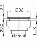 Pulsador luminoso KRJVATLRL..., rasante, IP69K, taladro Ø 30, Inox, Serie KOMBITAST R JUWEL