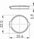 Tapa de protección AK22RRSW para conectores frontales, Serie RONTRON-R-JUWEL