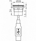 Puerto USB RRJ_USB para conectores frontales, Serie RONTRON-R-JUWEL