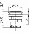 Pulsador JRMT, formato rasante, IP67, taladro Ø 22, Serie RONDEX JUWEL