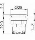 Pulsador luminoso JRMTLR, formato rasante, IP67, taladro Ø 22, Serie RONDEX JUWEL