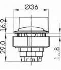 Interruptor selector de maneta KRJMSTA, rasante, IP65, taladro Ø 30, Serie KOMBITAST R JUWEL