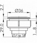 Pulsador KRJMT, formato rasante, IP69K, taladro Ø 30, Serie KOMBITAST R JUWEL