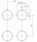 Pulsador luminoso KRJMTLR, formato rasante, IP69K, taladro Ø 30, Serie KOMBITAST R JUWEL