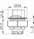 Interruptor selector de maneta KRJMWA, rasante, IP65, taladro Ø 30, Serie KOMBITAST R JUWEL