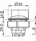 Interruptor selector de maneta KRJMZSTB, rasante, IP65, taladro Ø 30, Serie KOMBITAST R JUWEL