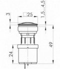 Zumbador OKJNSGL+SGLR-24V, formato rasante, IP65, taladro 23,1x23,1, Serie OKTRON JUWEL