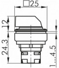 Interruptor selector de maneta OKJSTA, rasante, IP65, taladro 23,1x23,1, Serie OKTRON JUWEL