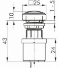 Zumbador OKNMSG+SG-24V, formato Saliente, IP65, taladro Ø 16, Serie OKTRON