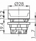 Pulsador RMCF, formato Saliente, IP65, taladro Ø 22, Serie RONDEX-M