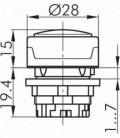 Indicador luminoso RMCN, formato Saliente, IP65, taladro Ø 22, Serie RONDEX-M