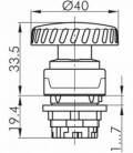 Pulsador RMCV, formato Saliente, IP65, taladro Ø 22, Serie RONDEX-M