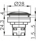 Indicador luminoso RRJL_24R_G, formato rasante, IP65, taladro Ø 22, Serie RONTRON-R-JUWEL