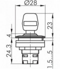 Selector de llave RRJSSA.., formato rasante, IP65, taladro Ø 22, Serie RONTRON-R-JUWEL