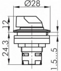 Interruptor selector de maneta RRJSTAL..., rasante, IP65, taladro Ø 22, Serie RONTRON-R-JUWEL