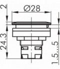 Pulsador luminoso RRJTLRL..., formato rasante, IP65, taladro Ø 22, Serie RONTRON-R-JUWEL