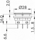 Pulsador luminoso SCTLRWF..., formato rasante, IP67, taladro Ø 22, Serie SHORTRON