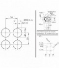 Seta de emergencia FRVKPOOI, formato rasante, IP69K, taladro Ø 22, Serie SHORTRON