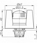 Seta de emergencia QRSKUV, formato Saliente, IP65, taladro Ø 22, Serie E STOP