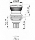 Seta de emergencia FRVKOO_C001, IP65/IP67, taladro de 22mm con conector M12 integrado. Serie SHORTRON CONNECT, SCHLEGEL