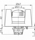 Seta de emergencia QRSKLUV, formato Saliente, IP65, taladro Ø 22, Serie E STOP