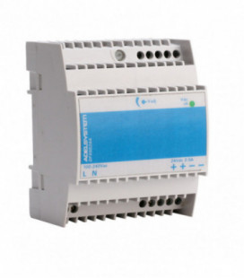 Fuente de Alimentación AC DC carril DIN 60W, Uin Vac monofásica, Uout 24Vdc, ADEL SYSTEMS