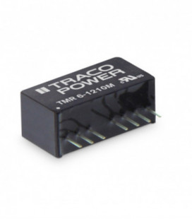 Convertidor DC DC para PCB 6W, Uin 4,5-75Vdc, Uout 3.3, 5,9,12,15,24, ±5, ±12, ±15Vdc, TRACO POWER